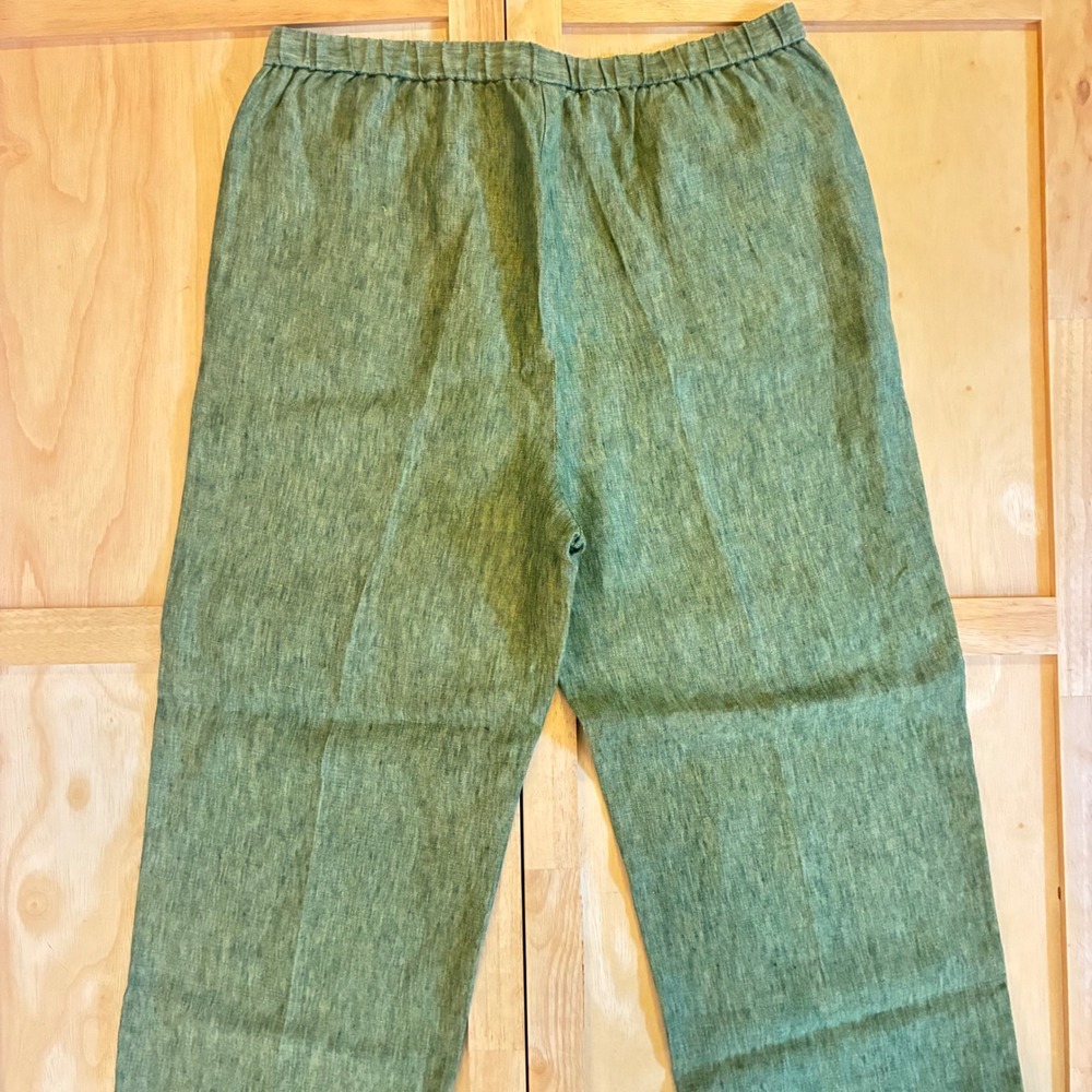 Eileen Fisher Linen Blend Drawstring Trousers in Blue, Pink, and Green - Picture 15 of 15